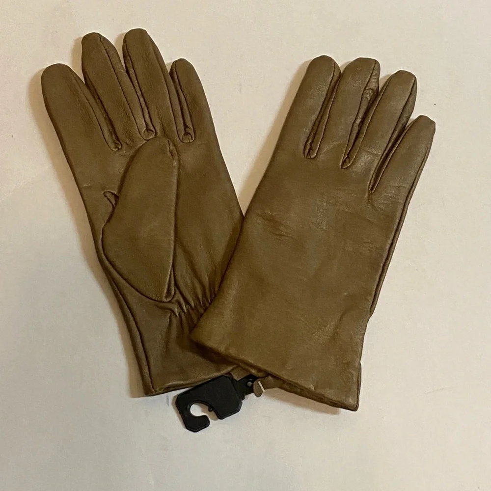 Women’s Classic Brown Shell 💯% Leather Gloves - Refined Everyday Style
